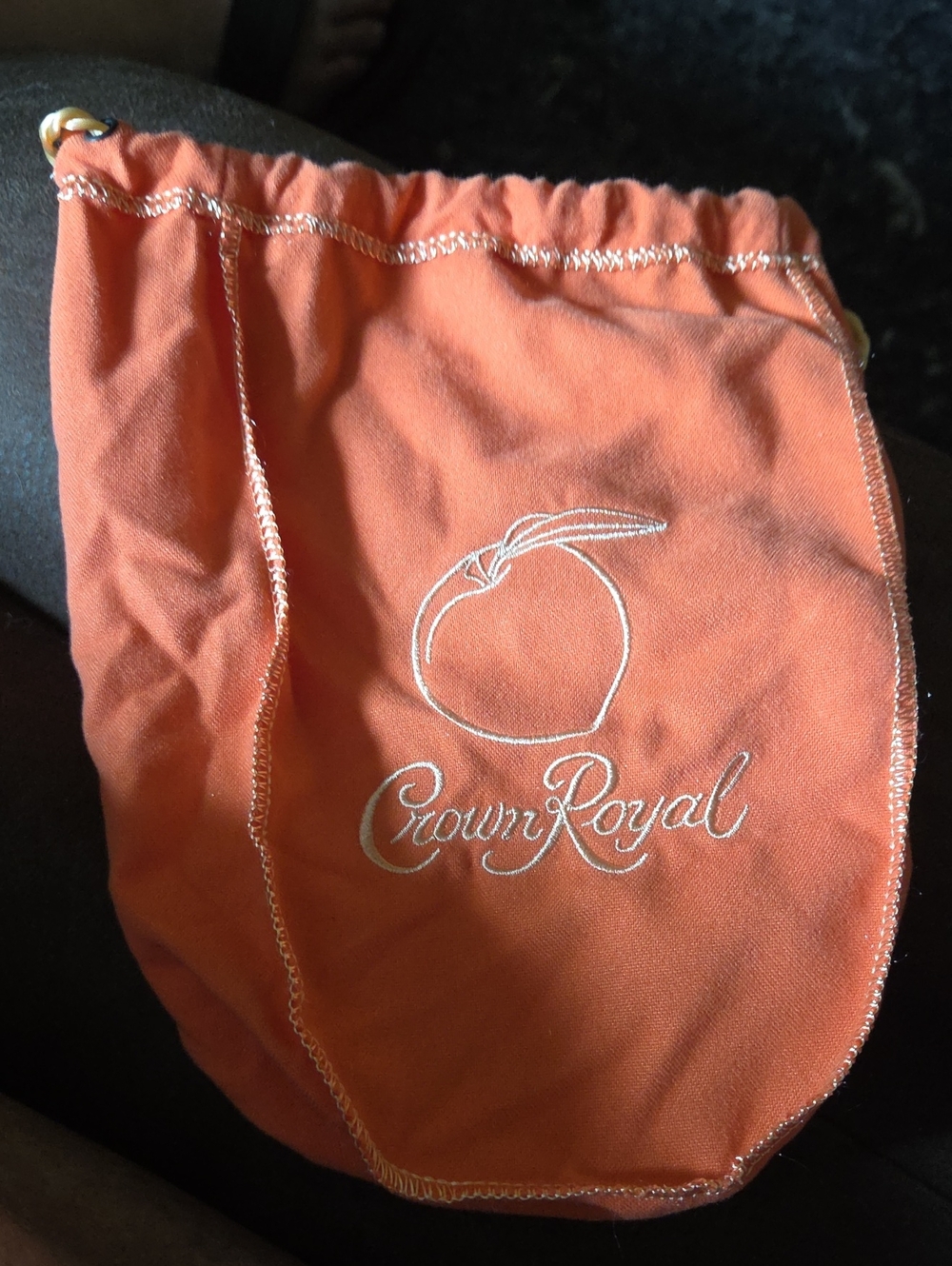 Crown Royal Orange Drawstring Travel Pouch